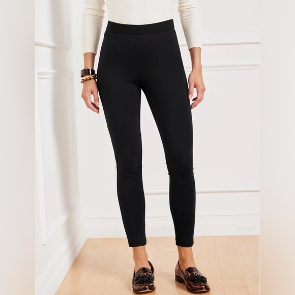 NWT Talbots SoHo Black Ankle Pants High Waist Stretch Slim Leggings Travel Sz 10 - Picture 6 of 9